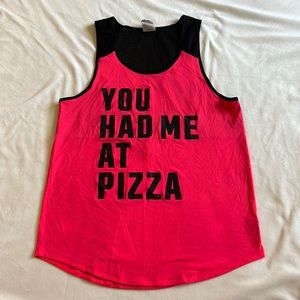 VS PINK Neon Pink Graphic Workout Tank with Mesh